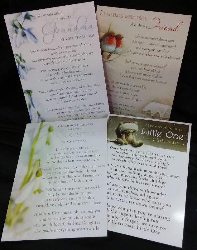 Christmas Memorial Cards.